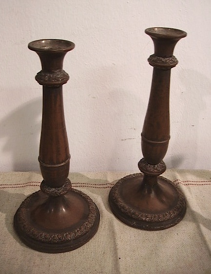 Picture of pair of candelabra in copper