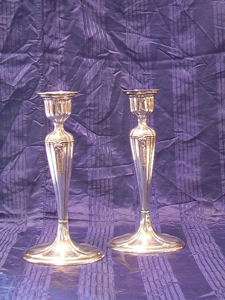 Immagine di coppia candelieri liberty metallo argentato