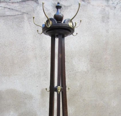 Picture of Dark oak wood and brass Vitctorian coat stand