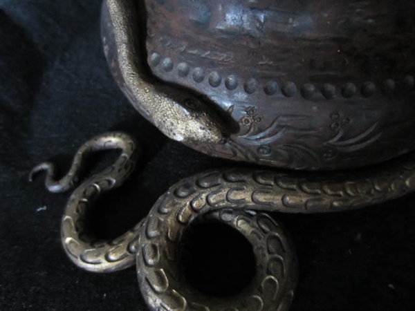 Picture of Cast and painted Iron  Vase with Snake