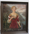 Picture of Oil painting on wood Girl with a glass by Oni Aron