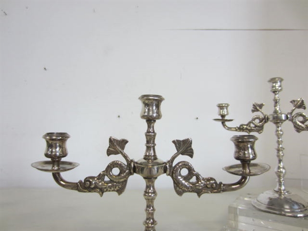 Picture of pair of candelabra in silver plated
