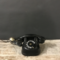 Picture of Bakelite  and iron black telephone from 40s / 50s