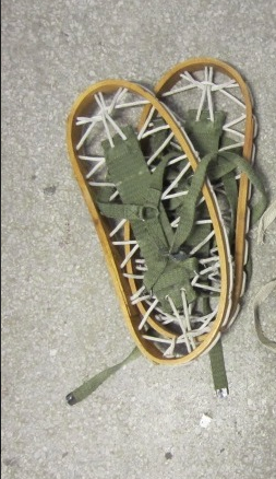 Picture of wooden and rope snowshoes 
