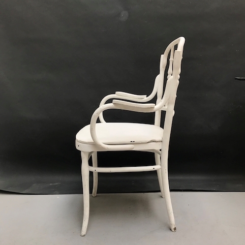Picture of White chair with armrest in Vienna's style