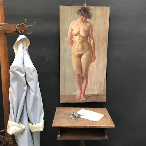 Picture of Painting by Ermenegildo Antonio Donadini. Standing aked woman.