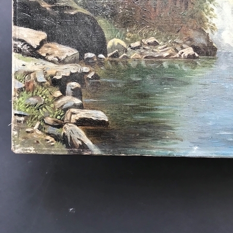 Picture of Painting by H.D. Mountain lake.