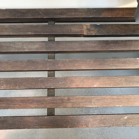 Picture of Wooden slats and Iron Gym Bench for locker room
