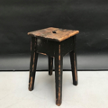 Picture of Primitive rustic black stool 