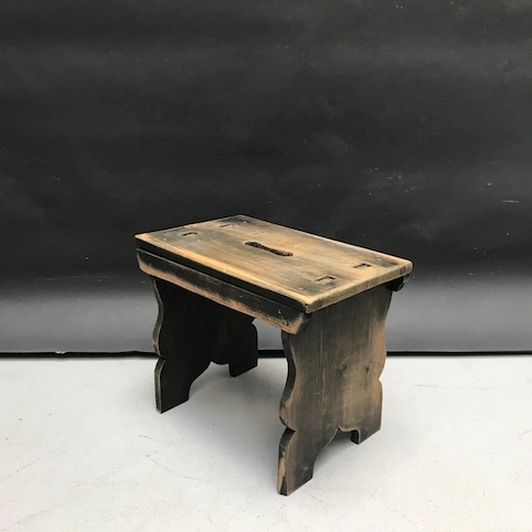 Picture of Replica of a small wooden rustic footstool 