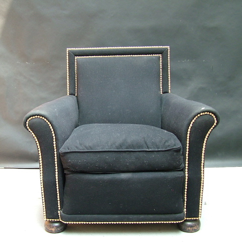 Picture of Black armchair with studs