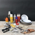 Picture of Thermos, camping plates, camping glasses and folding cutlery 