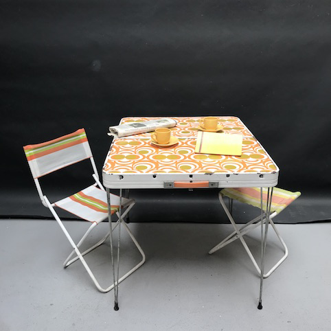 Picture of Folding camping table with chair and stool