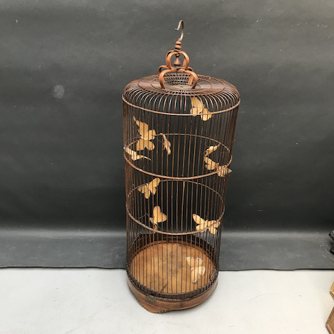 Picture of bamboo birdcage with butterfly