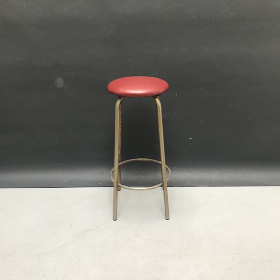 Picture of Red bar stool with gilded legs