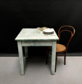 Picture of Squared table painted in white