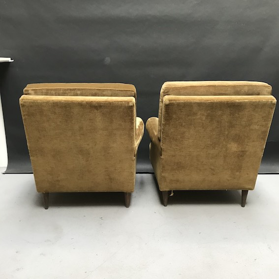 Picture of Pair of mustard velvet armchairs