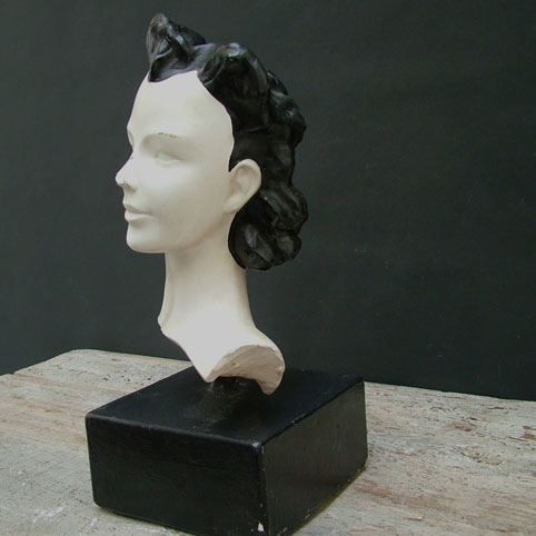 Picture of Sculpture of a woman head signed ESSEVI